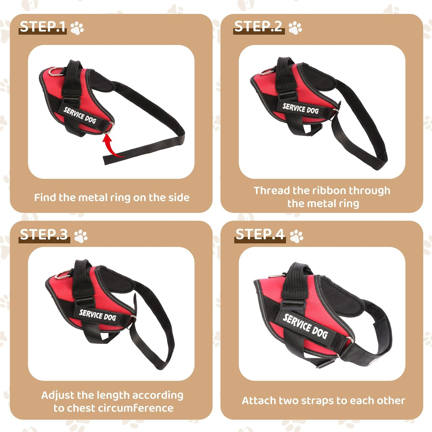 Service Dog Harness No Pull Easy Adjustable Reflective Breathable image number 1