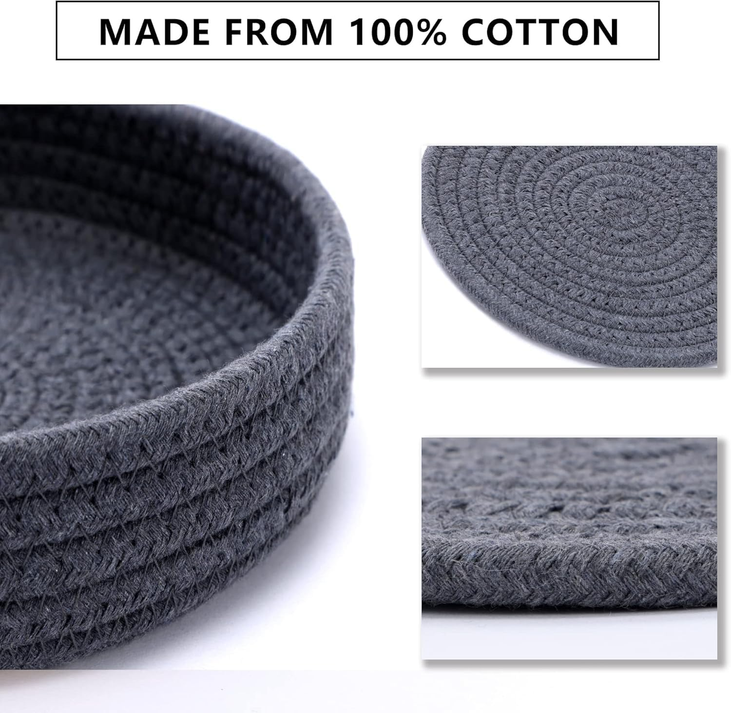 Hot Pads，Trivets for Hot Dishes,，Hot Pads for Kitchen Table,Heat Resistant Mats for Countertopn，Hot Pads for Countertops，Suitable for Hot Pots and Pans, Cotton Pads Kitchen Table Insulator (Dark Gray) image number 1
