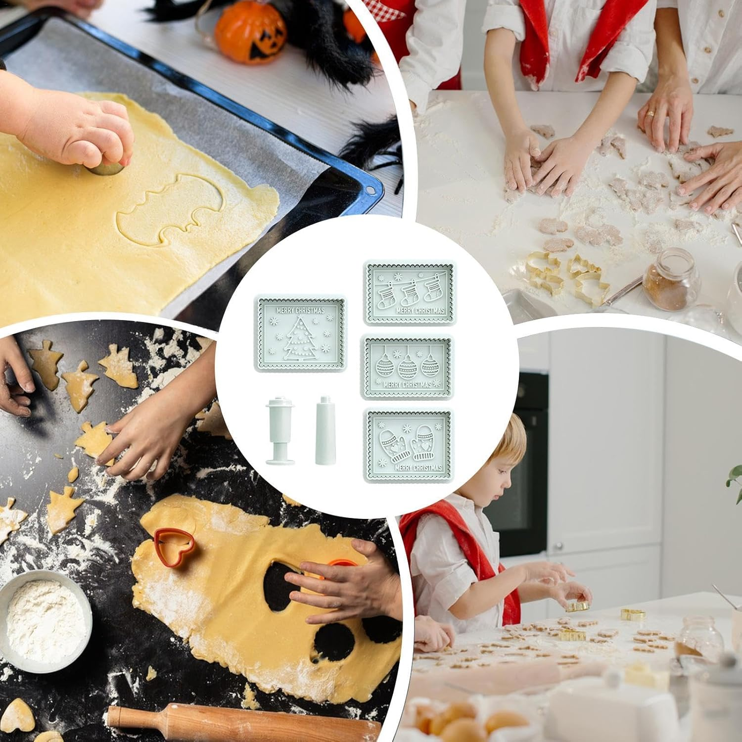 Cookie Stamps - Merry Christmas Stamp | Christmas Cookie Stamps | Chocolate Moulds | Christmas Cookie Mold Jam Chocolate Sandwich Cookie Mold for Baking Tool, Christmas Stamps image number 6