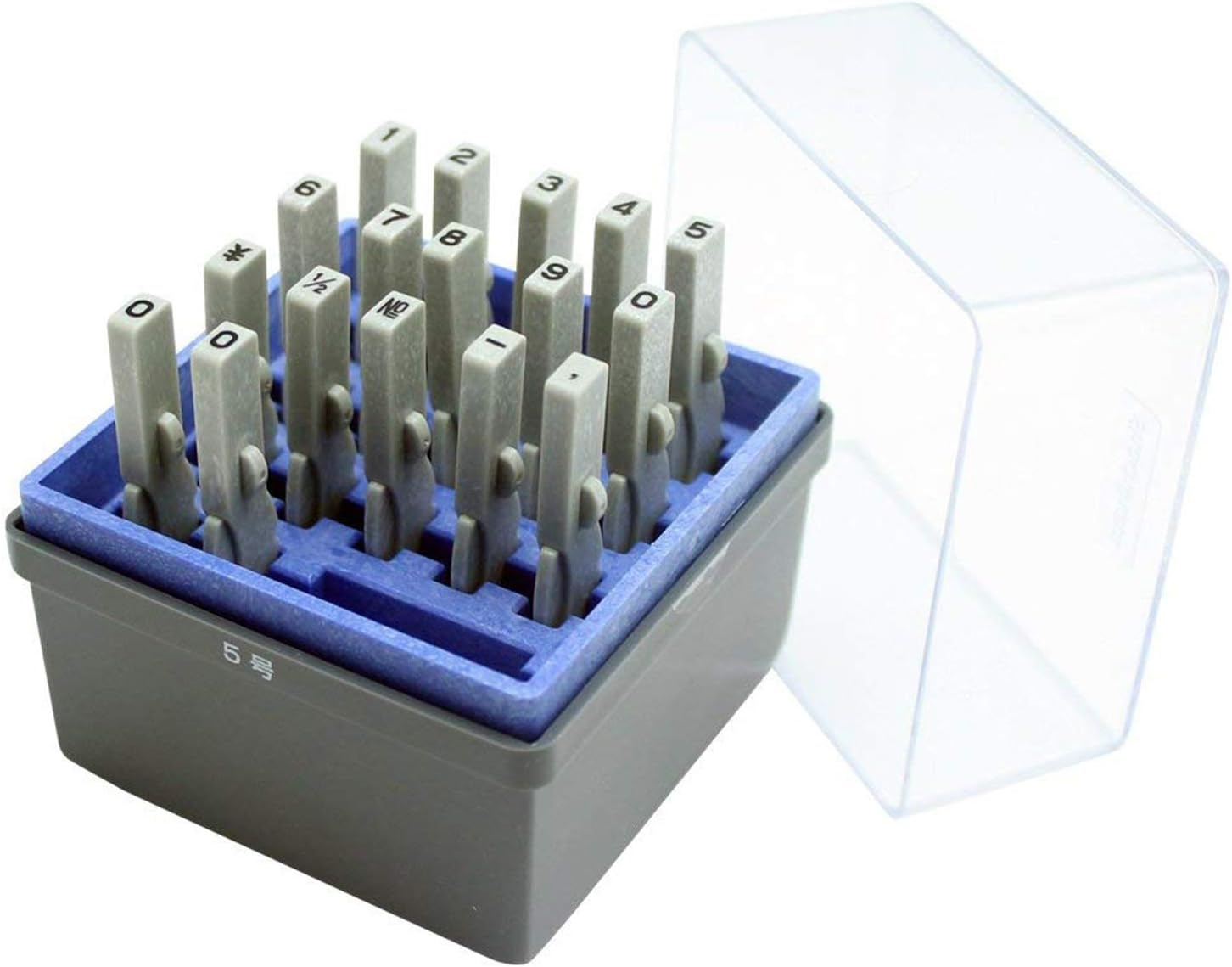 Shachihata GRN-5G Rubber Stamp with Handle, Connecting Type, Number Set, Gothic Body, No. 5, Stamp Face 0.1 X 0.09 Inches (3.2 X 2.3 Mm)