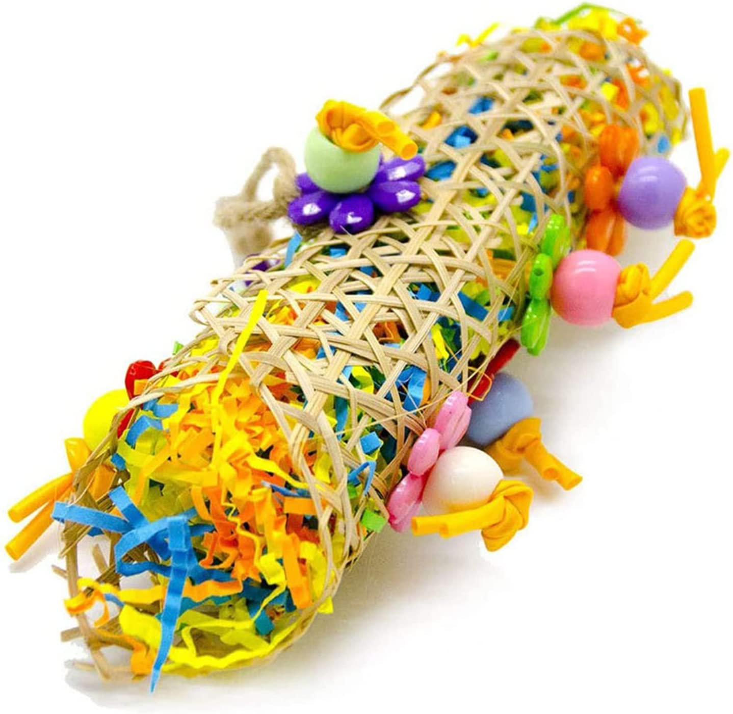 Bird Chewing and Foraging Shredder Toy - 3 PCS Colorful Hanging Toys for Parrots, Macaws, Parakeets, Cockatiel, Budgie, Finches and Lovebirds - Pet Bird Cage Accessories image number 3