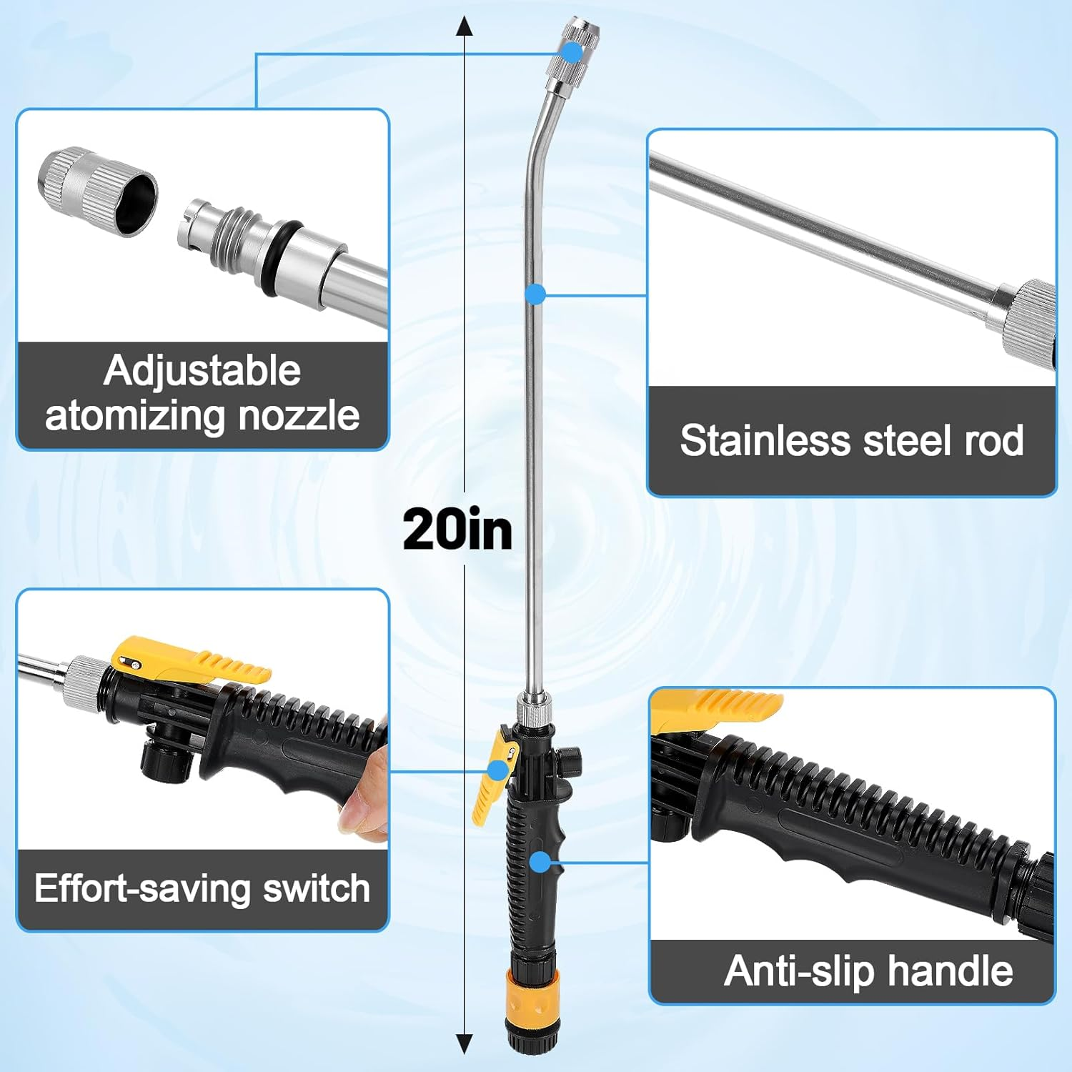 RV Water Heater Tank Rinser - Powerful Cleaning Hot Water Flush Wand, Travel Trailers Camper Water Tank Sediment Scale Cleaner Spray Flusher Accessory Essentials