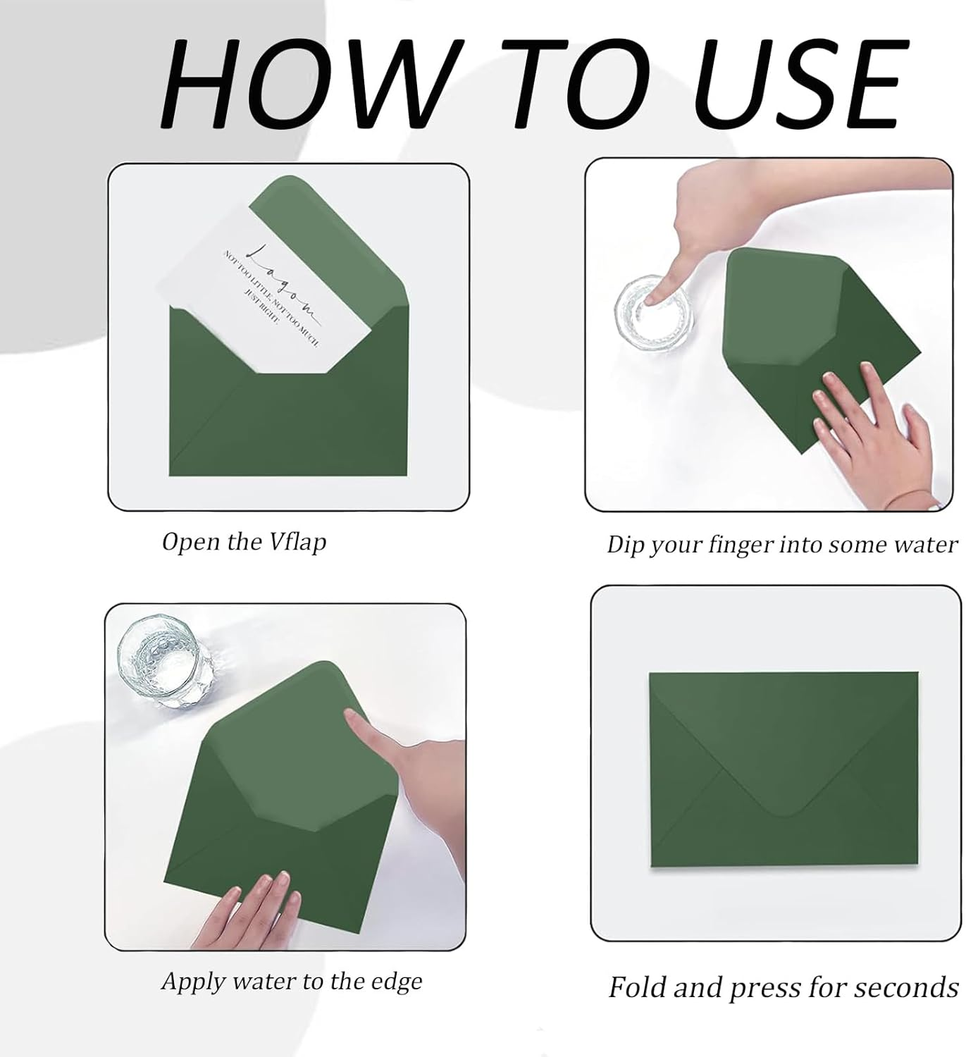 4.21X6.18Cm Paper Envelopes with V Flap, 60 Pack, for Letters, Gift Packaging, Greeting Cards image number 5