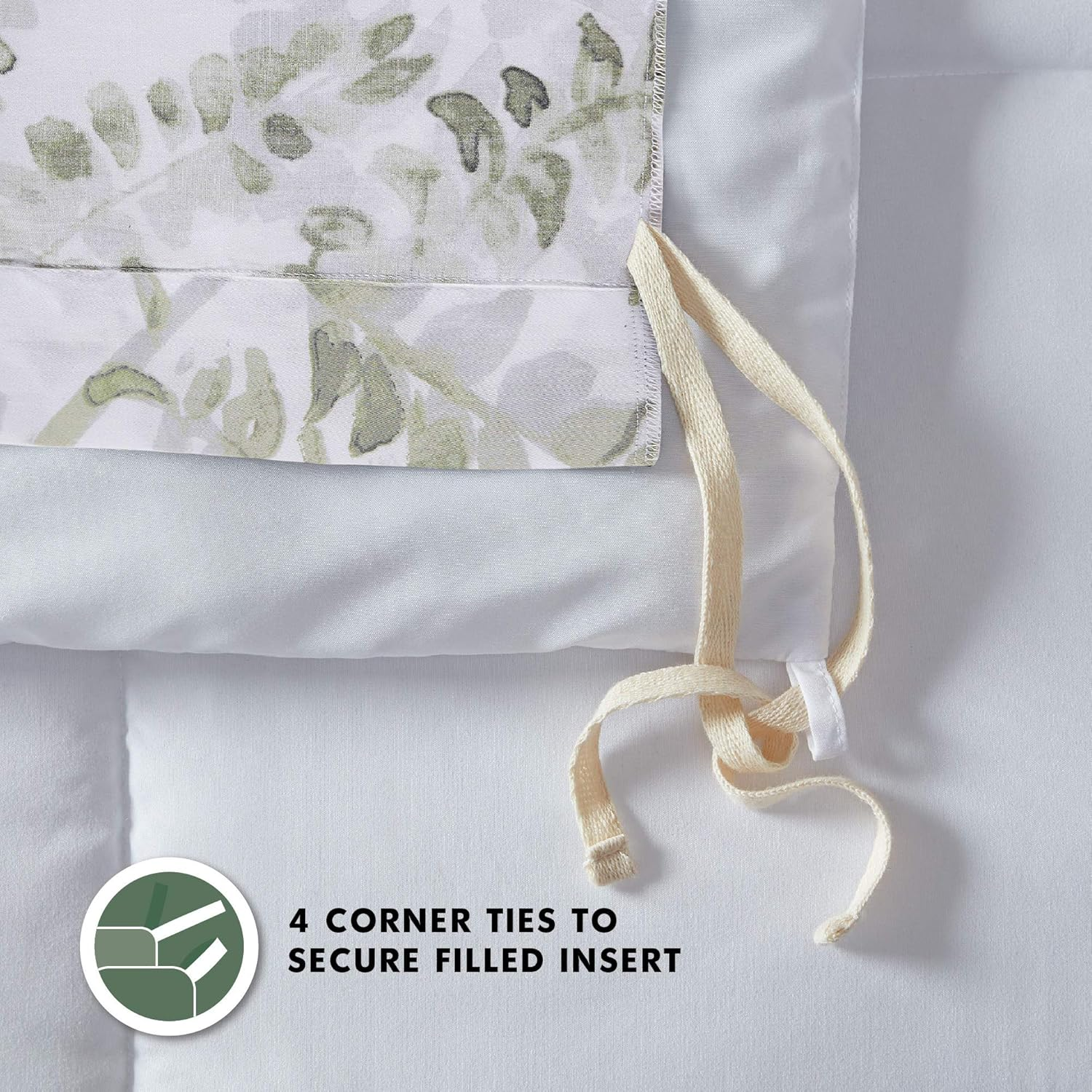 Intelligent Design Reversible 100% Cotton Sateen Duvet-Breathable Comforter Cover,Modern All Season Bedding Set with Sham(Insert Excluded),Judith,Palm Leaf Greenfull/Queen(90"X90") image number 4