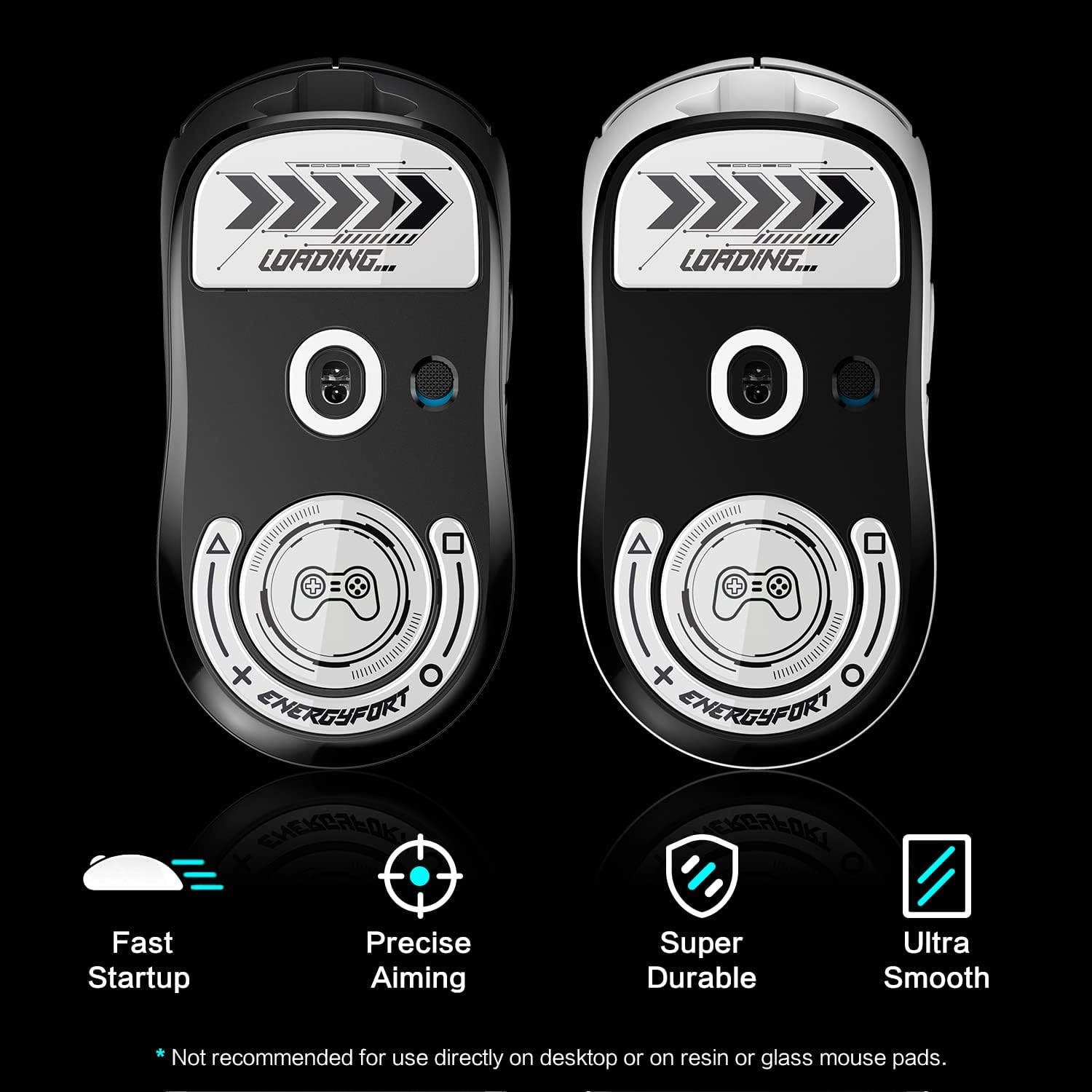 MOSHOU Mouse Feet Skates for Logitech G Pro X Superlight Wireless Gaming Mouse, Rounded Curved Edges Flawless Glass Mouse Feet Replacement, Super Fast Smooth and Durable Sole (White) image number 1