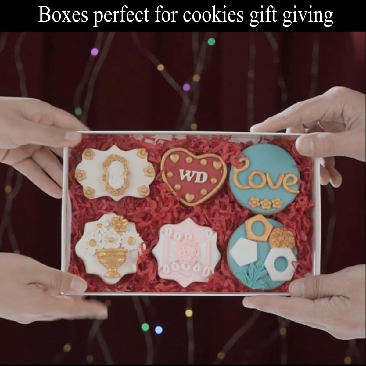 Romanticbaking 10Pack 9 1/2" X 6" X 1 1/4" Inch Clear Cookies & Cakesicle Boxes with Window - Perfect for Macarons & Chocolate Covered Pretzel Rods - 10, White image number 3