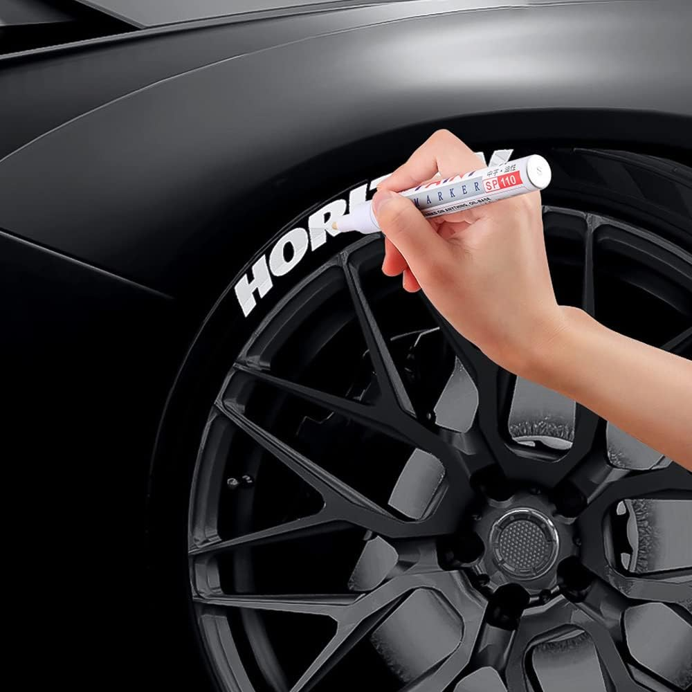 10 PCS White Paint Pens Set Permanent Marker Pen for Car Rubber Tyre Waterproof image number 4