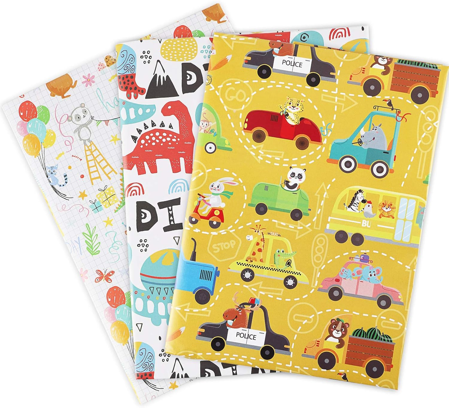 12 Sheets Package Papers Gift Wrapping Paper, Eco-Friendly Recycled Kids Wrapping Paper, Ideal for Birthday, Party, Anniversary, Paper Unfolded Size 70 * 50Cm (A) image number 6