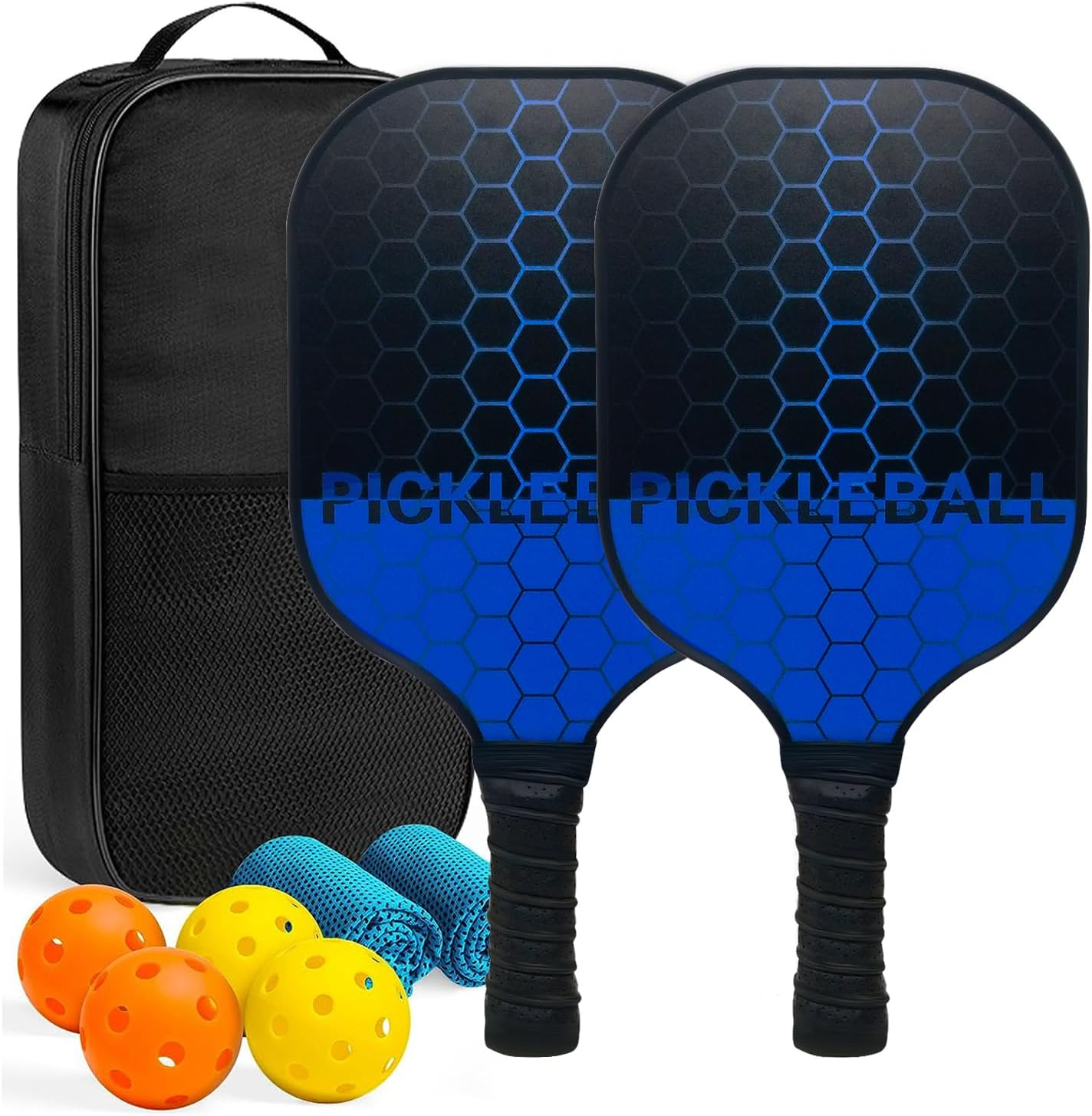 Pickleball Paddles,Pickleball-Set of 2 Paddles and 4 Balls with Paddle Bag,Usapa Approved Fiberglass Surface,Pickle Ball Paddle Set for Men Women. image number 5