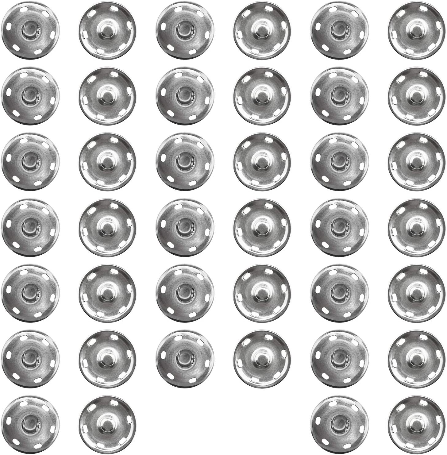 SING F LTD 20 Sets Sew-On Snap Fasteners Sewing Press Studs Buttons for Clothing Woolen Coats Windbreakers Jackets - Bronze/Silver/Black