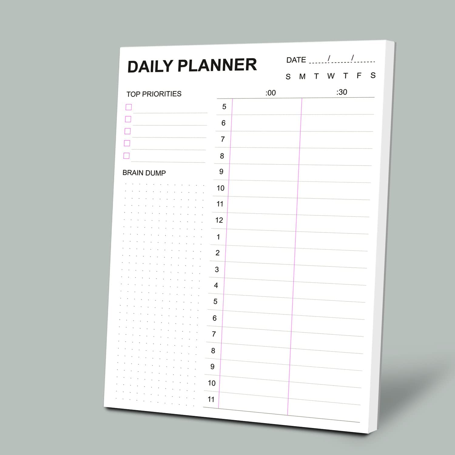 Tiankool to Do List Notepad - Daily to Do List with Priorities, Hourly Scheduler and Notes - Daily Planner Notepad for Work, Study, Appointments, 60 Tear off Sheets Planning Pad, 7X10 Inch image number 3