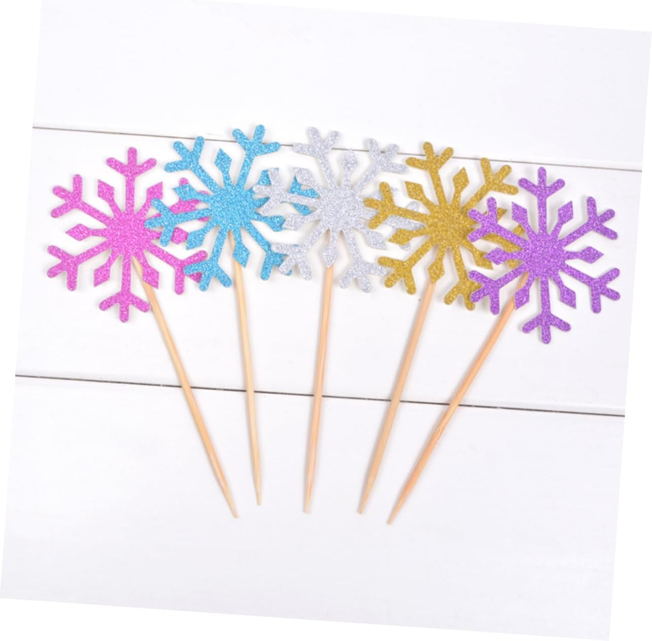 CHILDWEET 100Pcs Christmas Cake Picks Paper Cupcake Toppers Unique Party Cake Decor Christmas Party Supplies image number 4