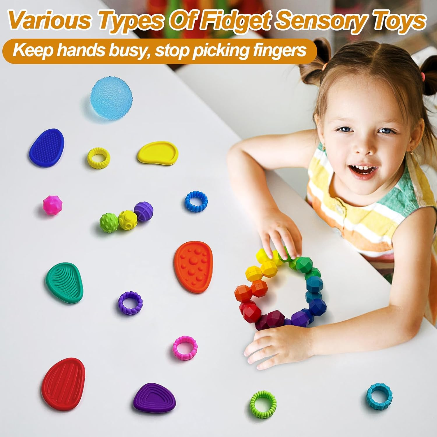 Fidget Toys Sensory Toys Set for Autism Kids Claming - 18 Pack Textured Soft Fidget Stress Toys for Students Anxiety Relief image number 3