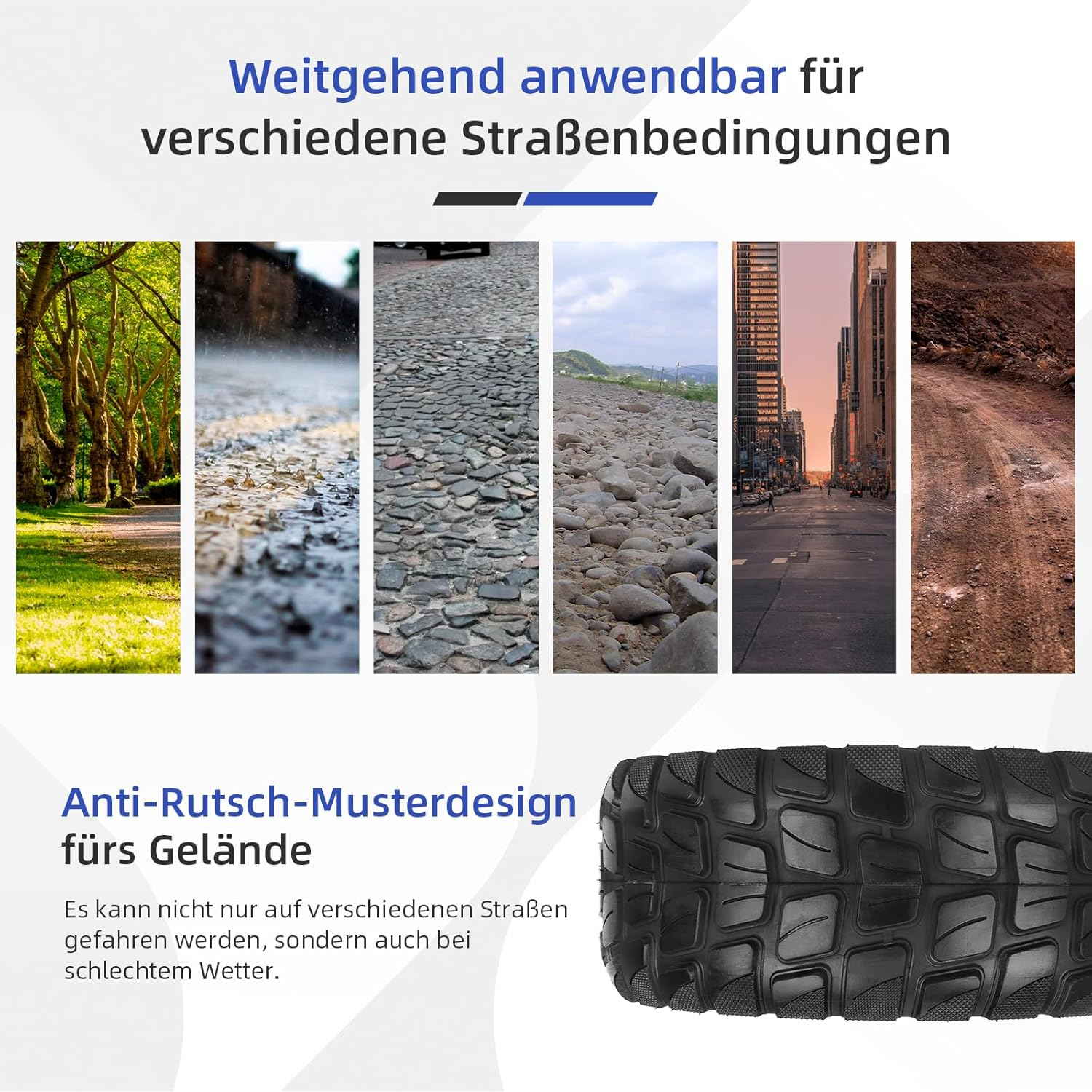 90/50-6.5 Offroad Tubeless Tyre for Rear Tyre of Kukirin M5 Pro Electric Scooter image number 1