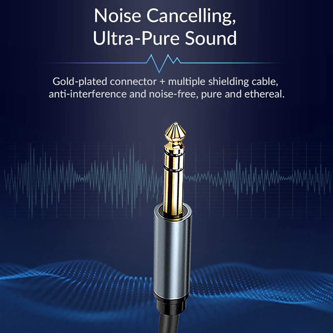 1/4 Inch TRS Instrument Cable, Tunghey 6.35Mm Male Jack Stereo Audio Cord, 6.35 Balanced Interconnect Line for Electric Guitar, Bass,Keyboard, Mixer, Amplifier, Speaker (0.5M) - 0.5M image number 6