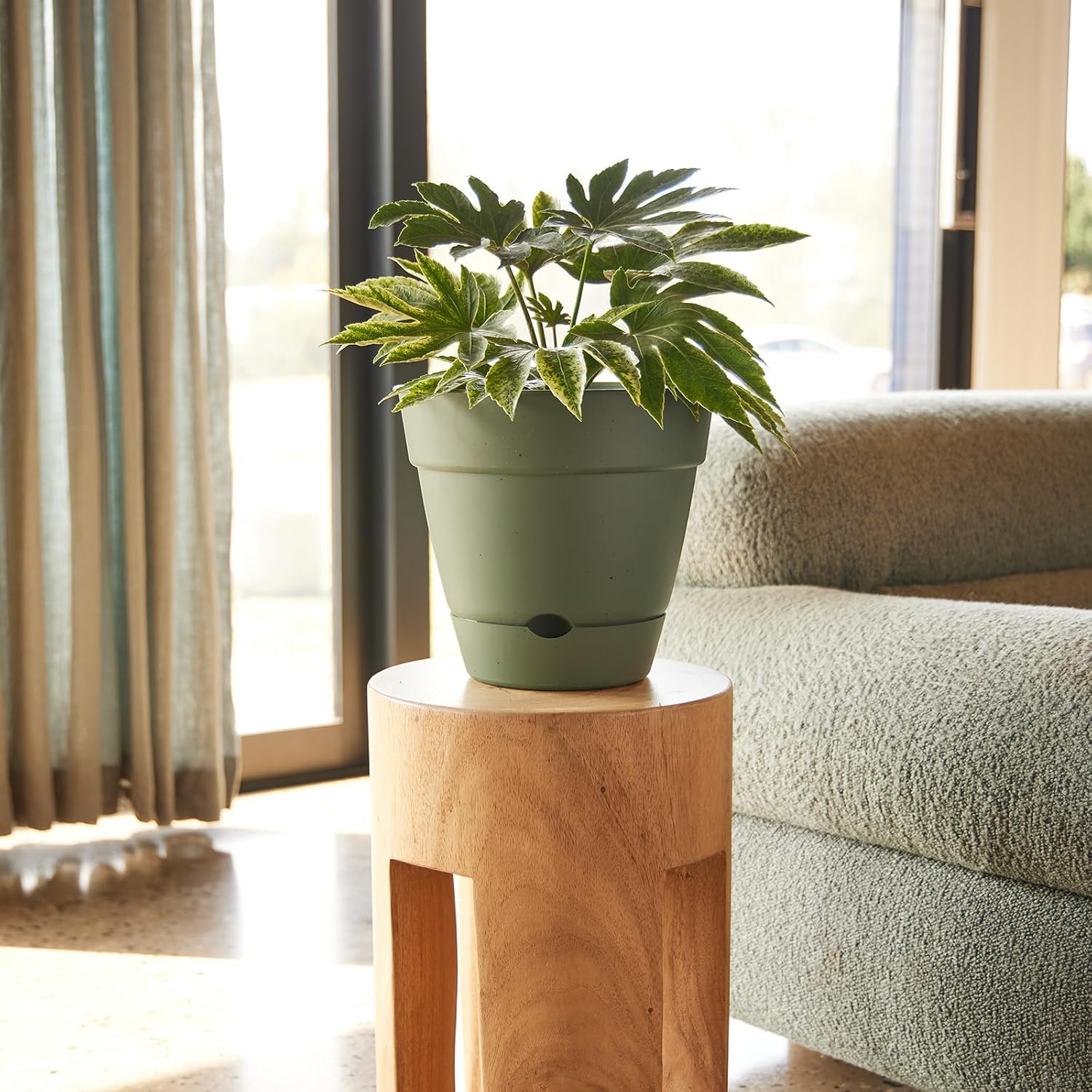 Northcote Pottery Leonard Self-Watering Pot, 31 X 27 Cm Size, Green image number 5