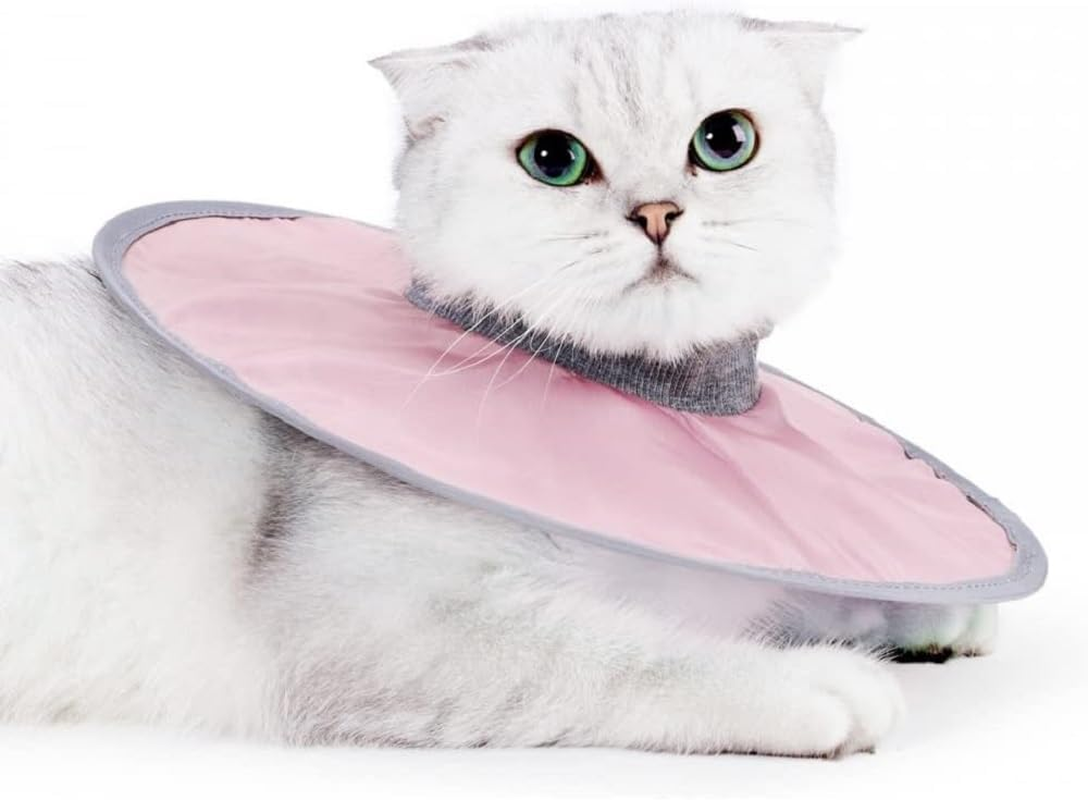Cat Recovery Collar, Pet Protective Collar Puppy Cats after Surgery E Collar for Cat Kitten Prevent from Licking Wounds (Pink, X-Large) image number 1