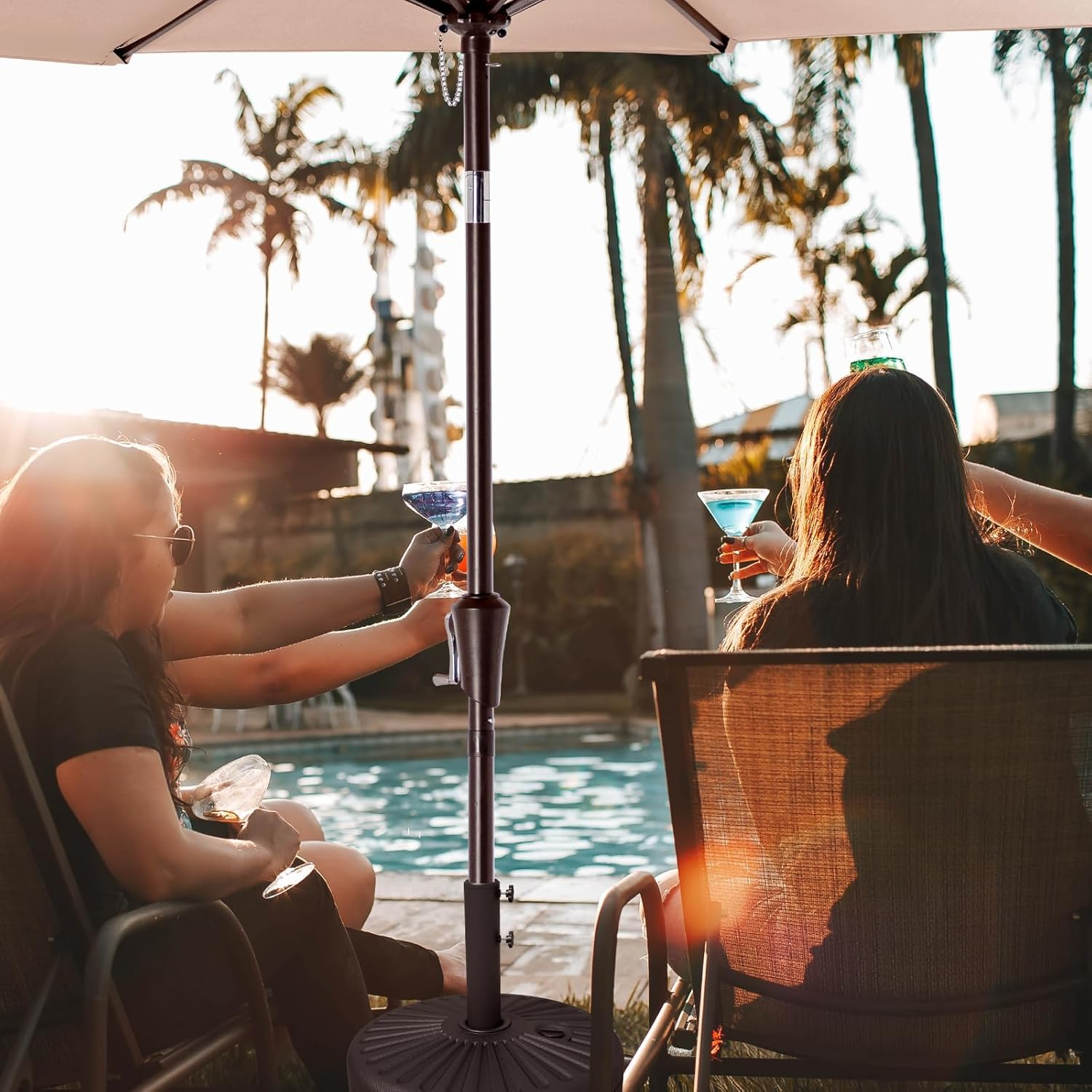 Outdoor Umbrella Base Stand, 22L Patio Umbrella Base Water Filled Stand, Patio Outdoor Heavy Duty Umbrella Holder (Black) image number 3