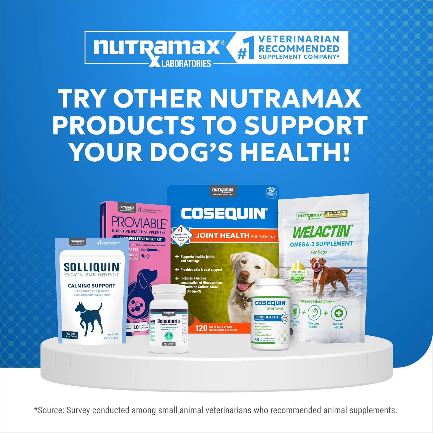 Nutramax Cosequin Standard Strength Joint Health Supplement for Dogs, with Glucosamine and MSM, 75 Chewable Tablets image number 1