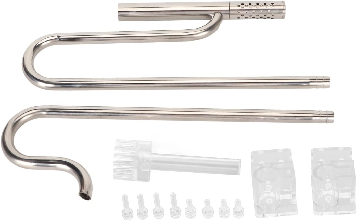 Aquatic Lily Pipe Set, Adjustable Inflow Outflow Lily Pipe with Surface Skimmer, 304 Stainless Steel Fish Tank Lily Pipe with Removable Bottom, Rust Proof, Prevent Corrosion, (12Mm Outlet with 12Mm Deoiling Film Inlet) image number 4