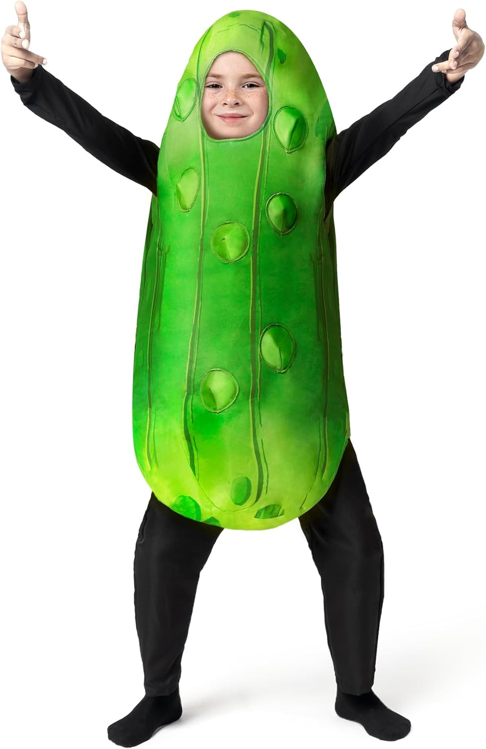 Spooktacular Creations Pickle Costume Kids, Food Themed Fruit Jumpsuit for Child Teens Halloween Dress up Cosplay Party image number 1