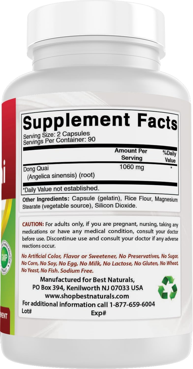 Best Naturals Dong Quai 530 Mg 180 Capsules image number 1