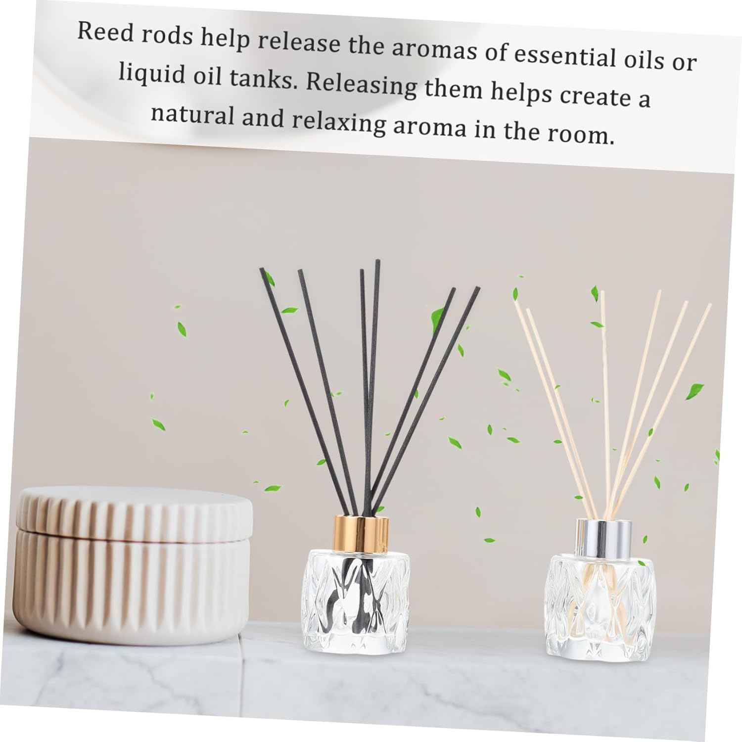 Glass Aromatherapy Bottles Scent Diffuser Containers Essential Oil Dispensers Chic Fragrance Release Bottles Empty for Home Office Decor image number 3