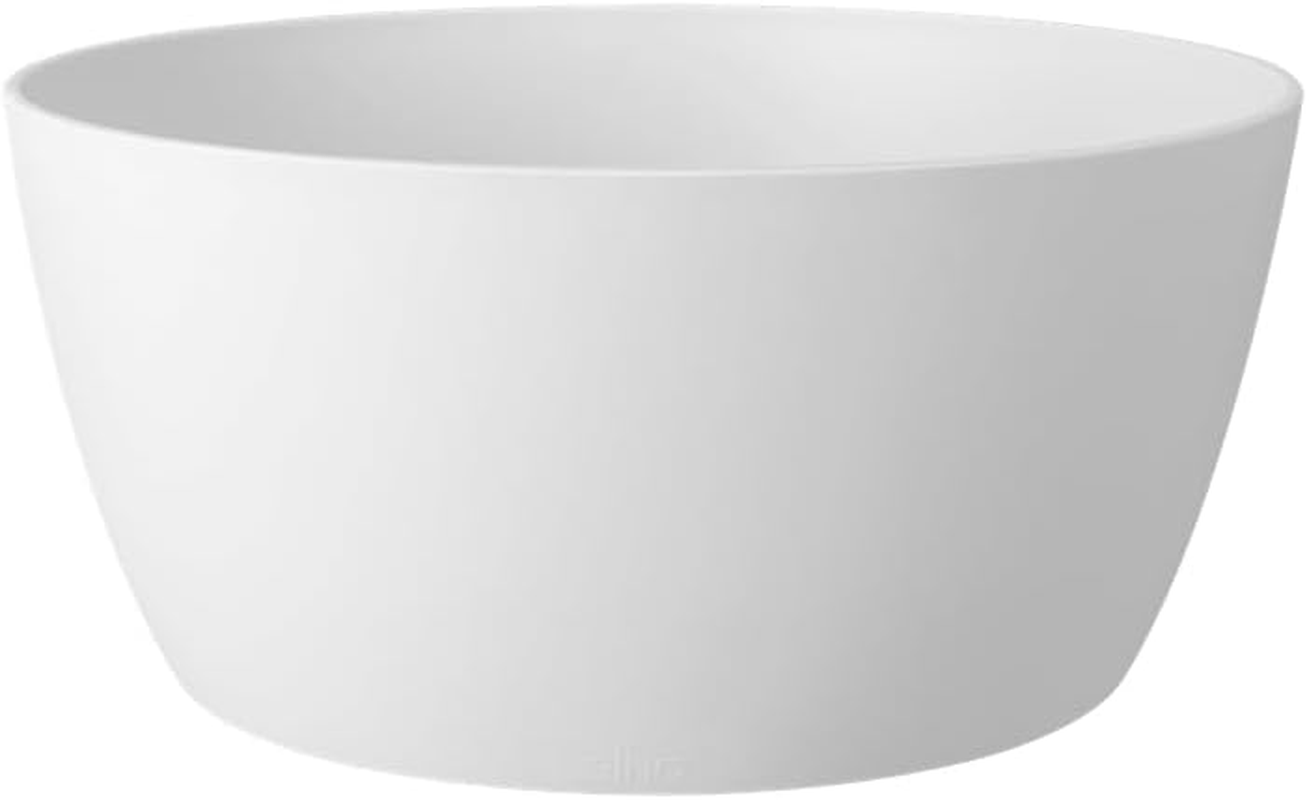Elho Brussels Bowl - 23Cm Recycled Plastic Bowl-Shaped Large Plant Pot - Lightweight Planter Pot - Ideal for Indoor & Outdoor Planting - Flower Pot for Garden & Patio - Light Gray