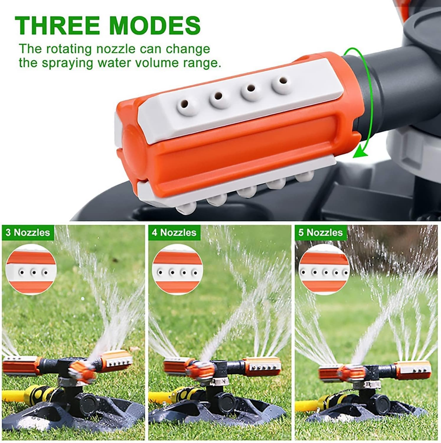 Garden Sprinkler 360 Rotating Adjustable Water Spray Range Suitable for Large Areas of Lawn Automatic Lawn Sprinkler 3 Arm Rotating Sprinkler System Sprinklers Lawn/Garden/Yard Area Sprinkler That Eas image number 4