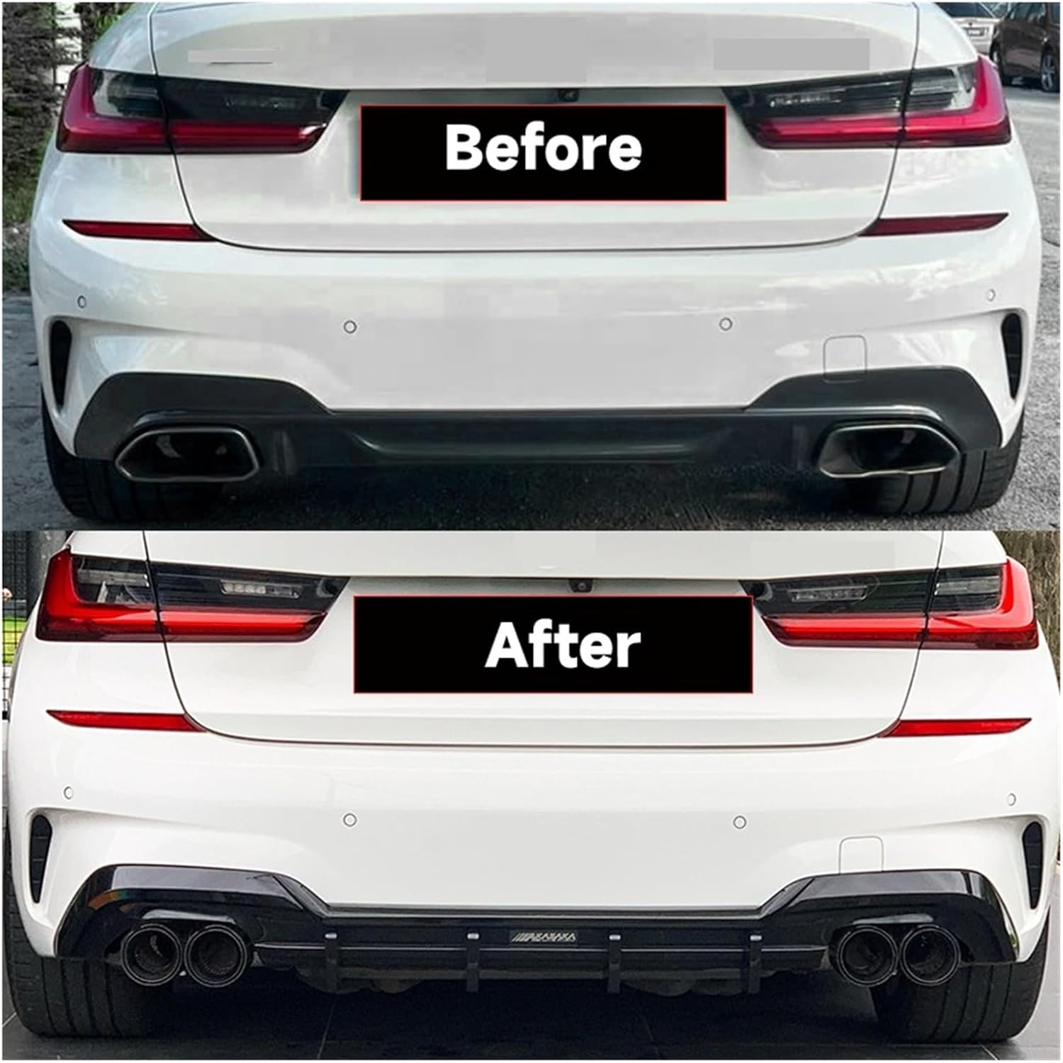 Compatible for BMW G20 G21 M340I G42 440I G22 M240I Dual Four Out Exhaust Carbon Fiber Muffler Tip Exhaust System Nozzle Tailpipe 2020+(Style B) image number 4