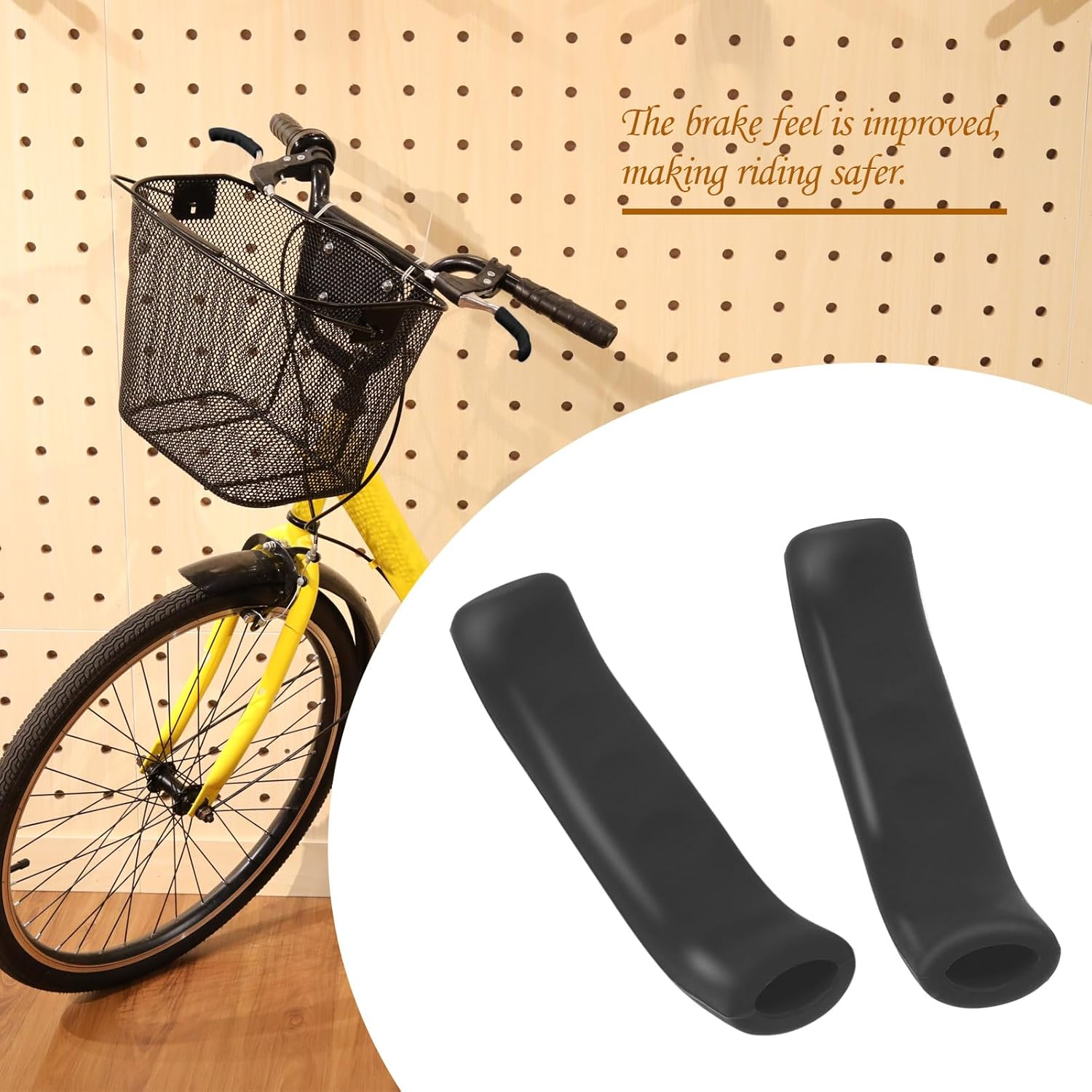 2 Pairs of Folding Bicycle Mountain Bike Handles Bicycle Brake Guard Soft Silicone Anti-Slip and Shock Absorber Guard image number 5