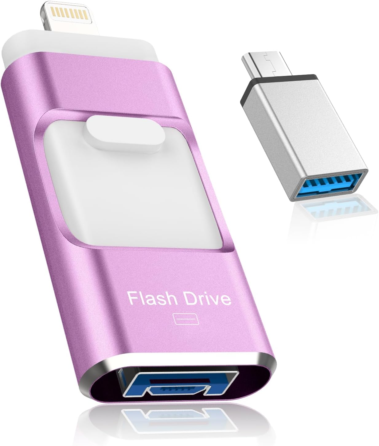 4 in 1 USB Flash Drive for Iphone, 512GB USB Memory Stick for Data Backup, High Speed Transfer USB 3.0 Stick External Storage, USB Stick Thumb Drives Compatible for Iphone/Ipad/Pc/More Devices(Pink) image number 1