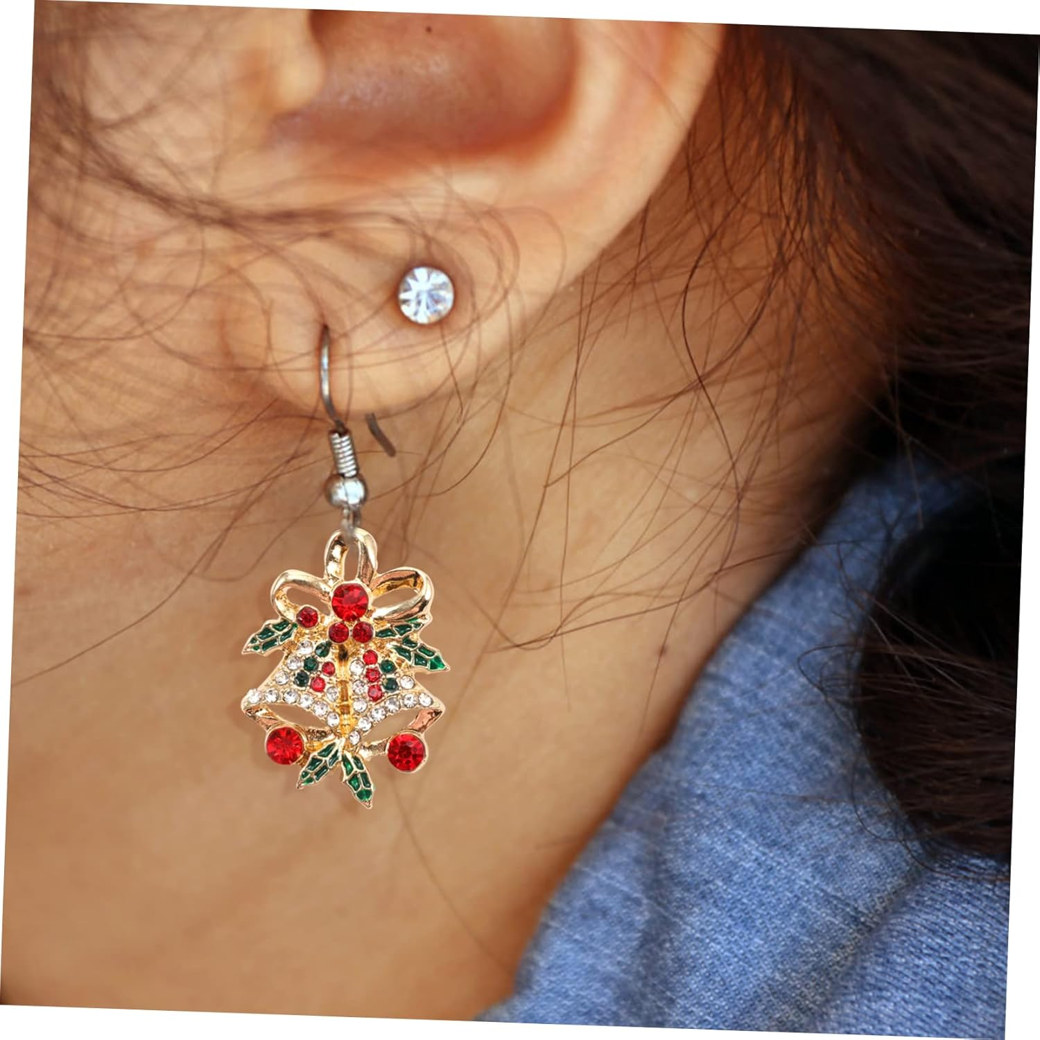 NOLITOY 12Pcs Mixed Christmas Rhinestone Snap Buttons Alloy Jewelry Charms for DIY Bracelet Necklace Christmas Craft Supplies Random Style image number 1