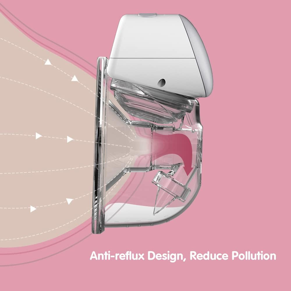 Eacam Wearable Breast Pump Hands Free Electric Single Portable Wearable Breast Cup 8Oz/ 240Ml Bpa-Free 3 Modes 10 Suction Levels Comfort Breastfeeding Milk Collector with 24Mm Flange image number 4