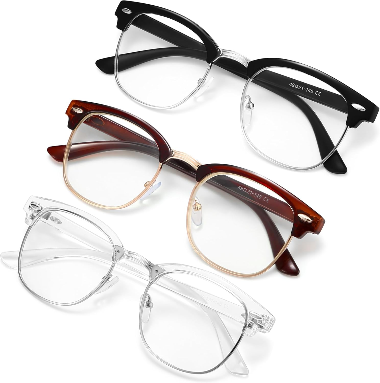 Racico Computer Blue Light Blocking Glasses 3 Pack Blue Light Glasses Men Women, anti Blu-Ray Clear Gaming Glasses Lenses image number 2