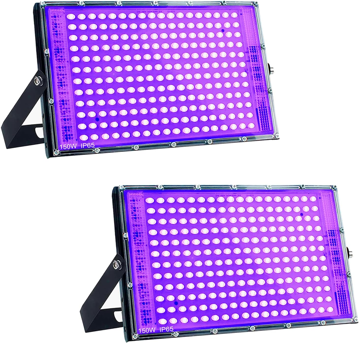 150W Black Light, 2 Pack LED Black Lights with Plug and Switch, IP65 Waterproof LED UV Light Flood Light Glow in the Dark Party, for Halloween, Fluorescent Poster, Body Paint, Stage, Aquarium image number 6