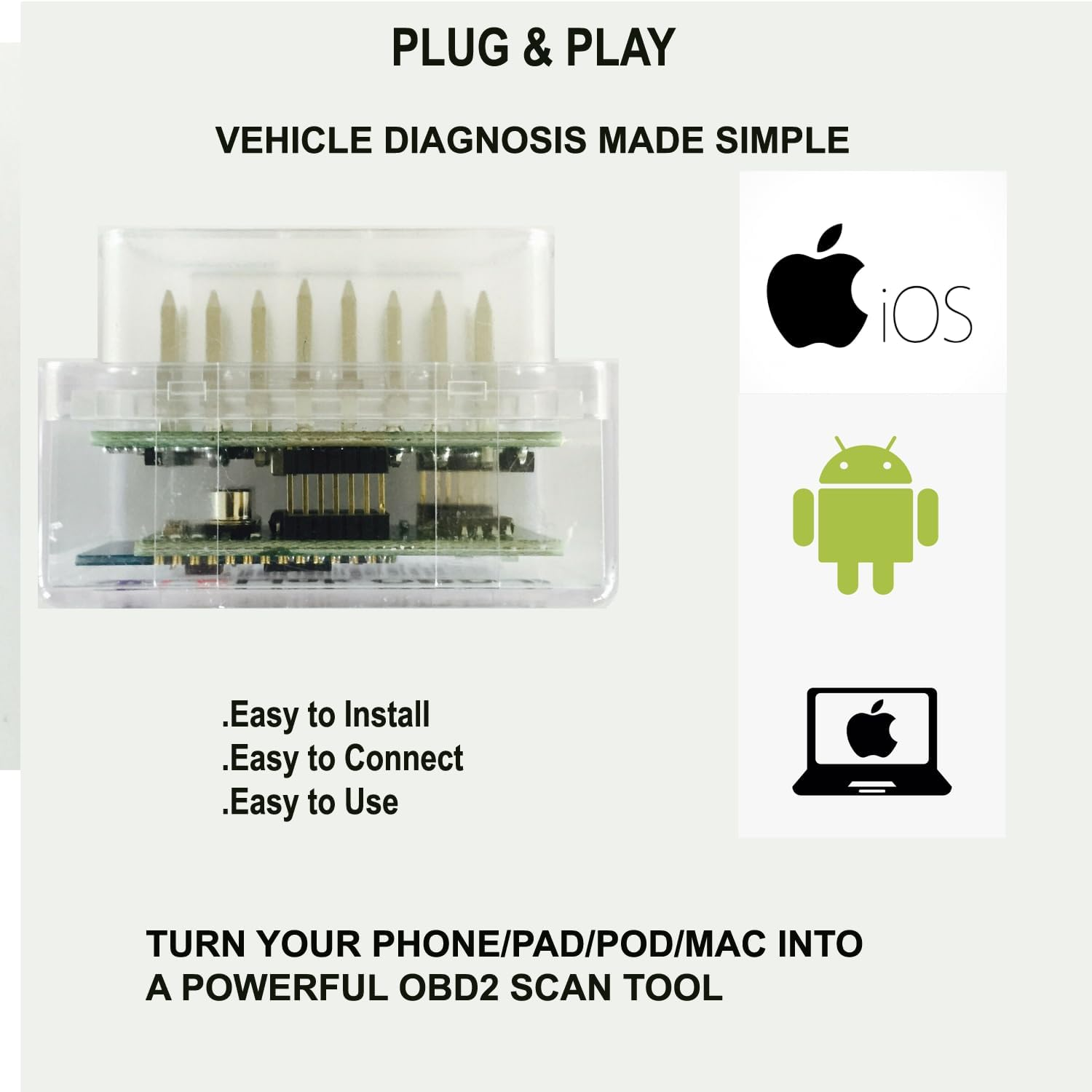 Lelink Bluetooth Low Energy BLE OBD-II OBD2 Car Diagnostic Tool for Iphone/Ipod/Ipad and Android image number 1