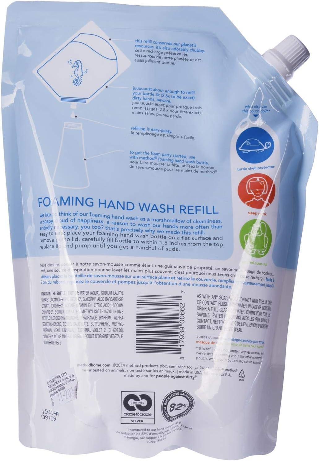 Method Foaming Hand Wash Refill, Sweet Water Fragrance Hand Soap, 828 Ml image number 6