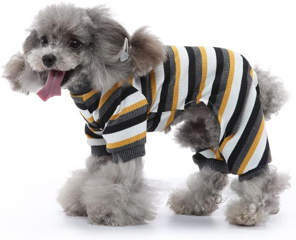 Dog Pajamas for Small Medium Dogs Classic Striped Lightweight Dog Coats Dog Coat Soft Stretchy Tracksuit Doggie Onesie Thermal Cute Outfit Pet Clothes for Dogs Catsdaily (Style 1, S) image number 2