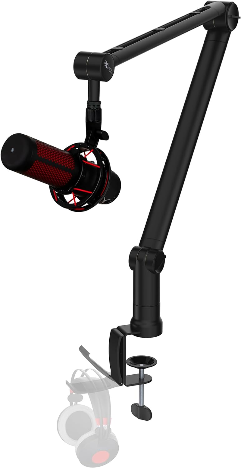 IXTECH Microphone Boom Arm with Desk Mount, 360&deg; Rotatable, Adjustable and Foldable Scissor Mounting for Podcast, Video Gaming, Radio and Studio Audio, Sturdy and Universal - Elegance Model image number 4