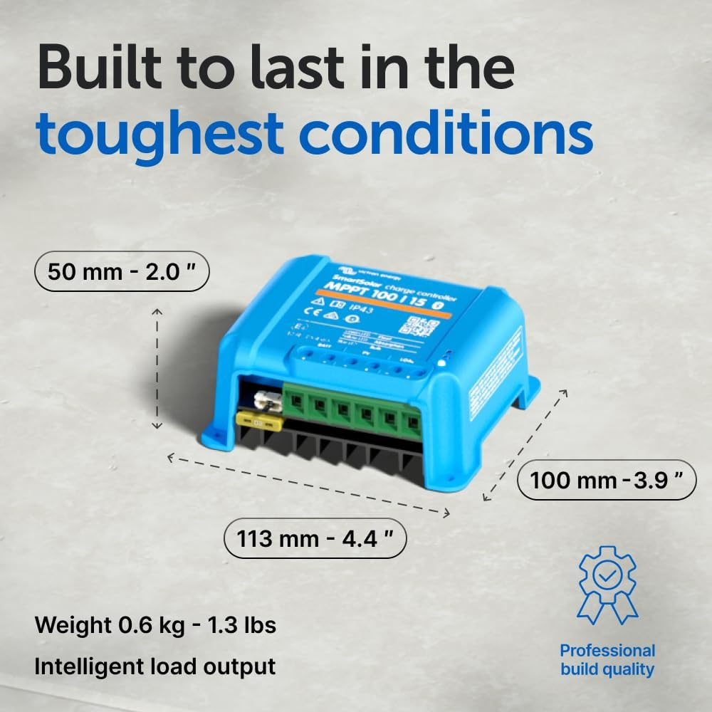 Victron Energy Smartsolar MPPT 100V 15 Amp 12/24-Volt Solar Charge Controller (Bluetooth) image number 3