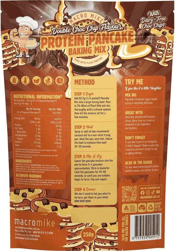 Macro Mike Almond Protein Choc Chip Pancake Baking Mix 300G image number 1
