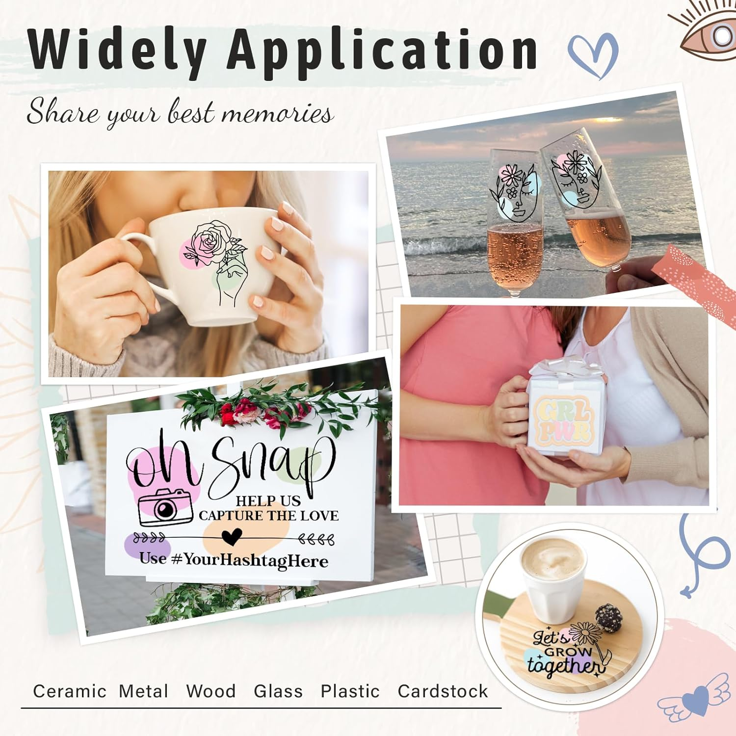 Vinyl Frog Pastel Adhesive Vinyl Bundle - 12 Sheets 12"X12" Matte Boho Craft Vinyl 12 Assorted Colors Vinyl Packs for Most Kinds of Cutting Machines, Car Decal, Decor Sticker image number 5