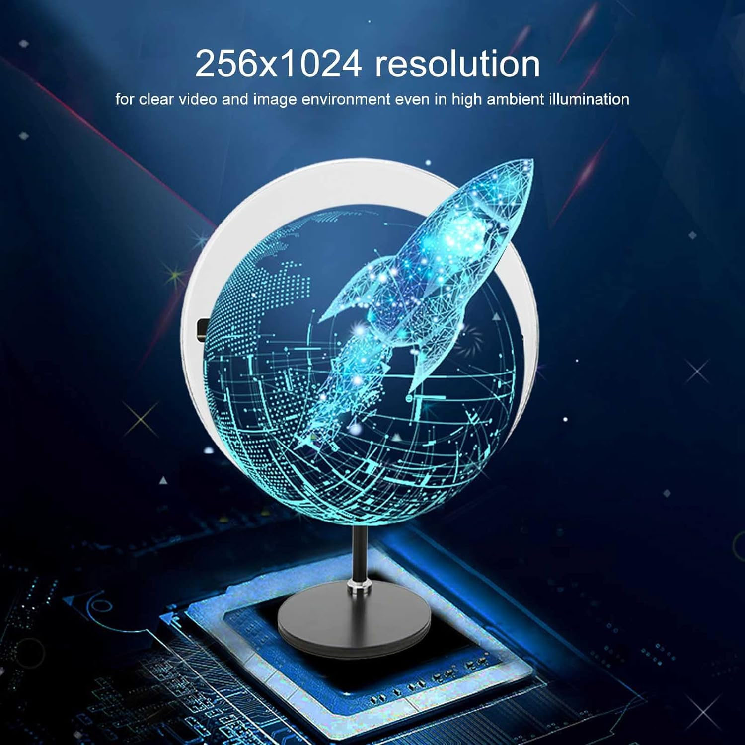 Hologram Fan, 3D Hologram Fan Projector, Wifi Holographic Advertising Display 256X1024 Resolution 256 LED Beads, with 16GB Card, Holographic for Christmas, Business, Mall, Bar image number 4