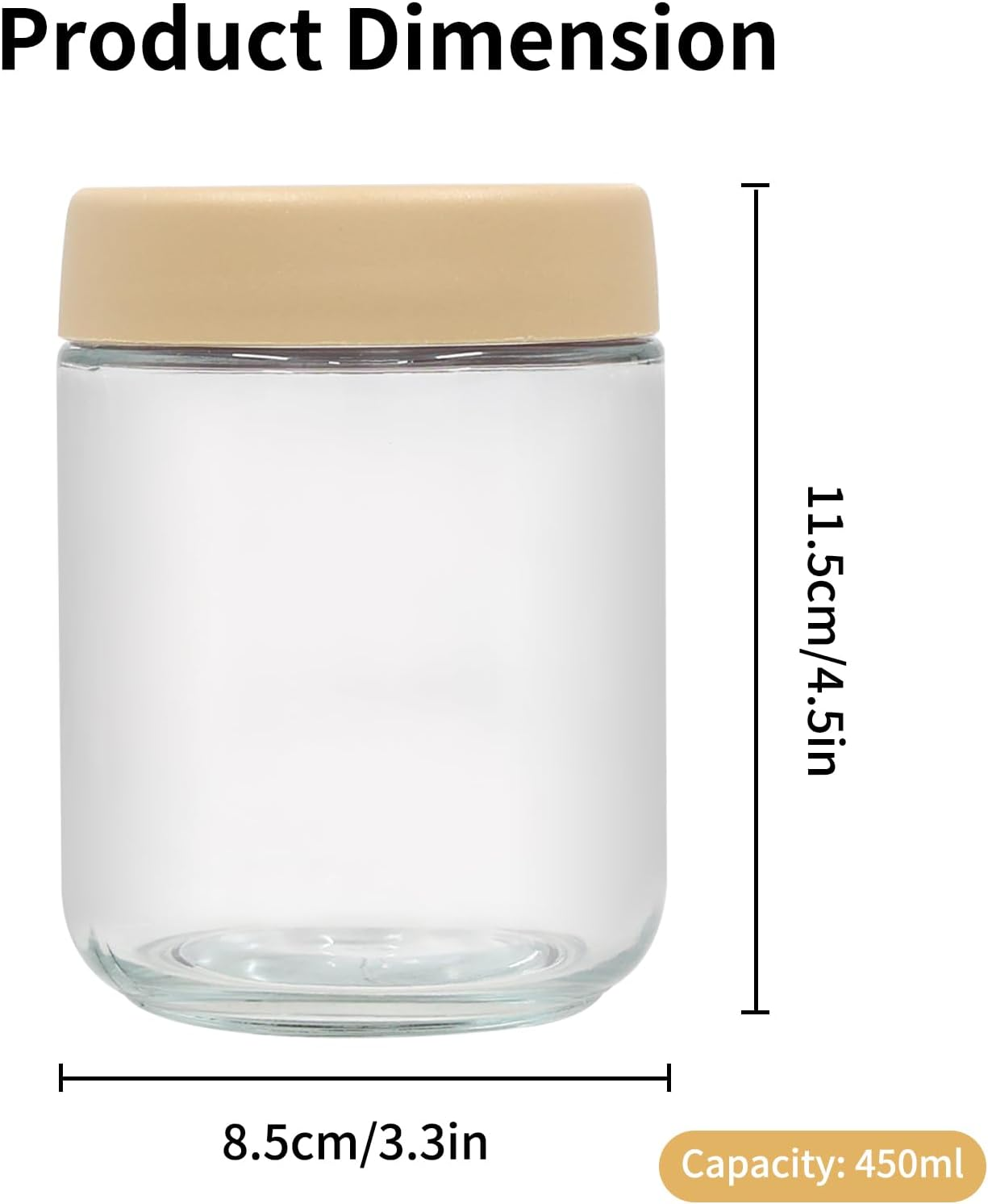 4-Pack Overnight Oats Containers with Lids, 15.2 OZ Glass Jar with Screw Lid, Wide Mouth Airlight Jar Overnight Oats Jars for Fruit, Salad,Spice, Candy, Jam, Seasoning, Meal Prep Containers image number 3