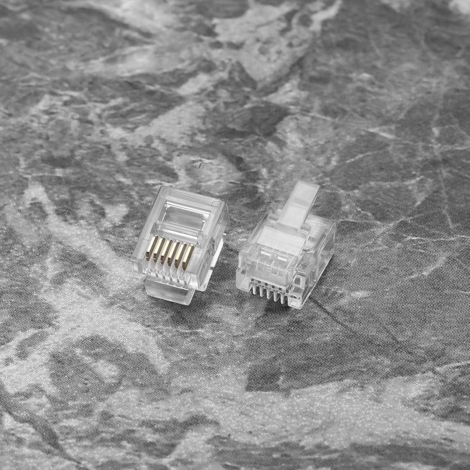 50Pcs Telephone Line RJ12 Crystal Plug Transparent RJ12 Telephone Connectors ADSL VDSL Telephone Cable Crimp End Connector Male Plugs image number 4