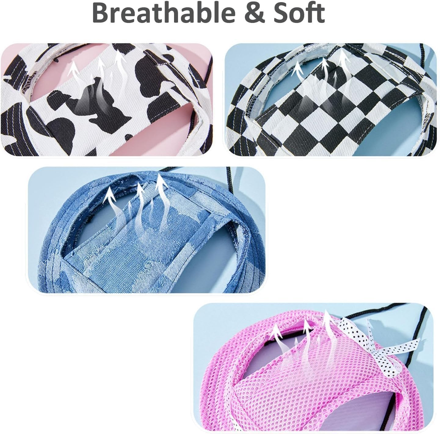 Dog Dog Hats, Dog round Cap with Ear Hole, Adjustable Outdoor Travel Sun Protection Sport Hat for Cat Small Medium Dogs (Dark Blue, M) image number 2