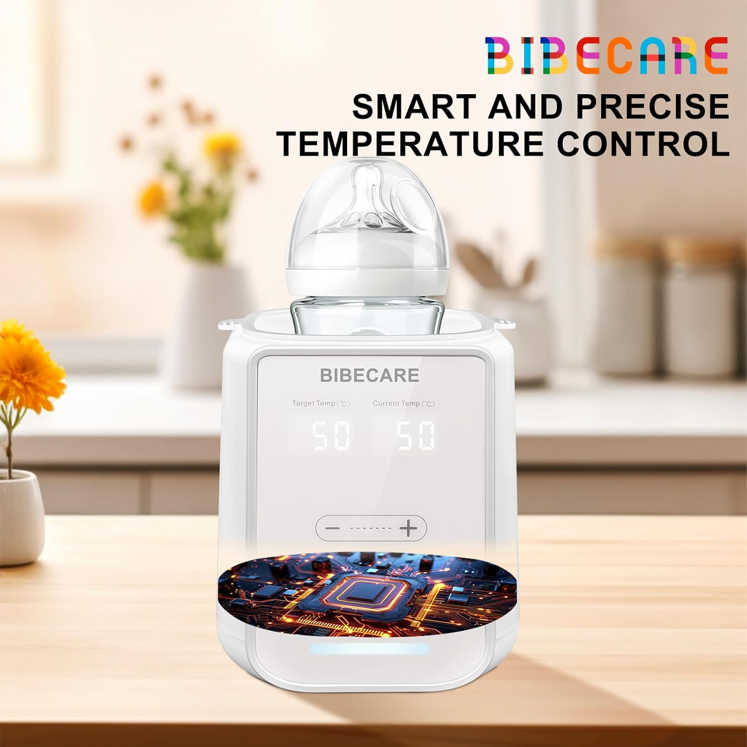 Bottle Warmer, Baby Fast Bottle Warmer for Breastmilk & Formula with Temp Display&Timer Function, Volume-Based Heating for 60ML&ndash;240ML Bottles, Accurate Temp Control, Keep Warm 48H image number 3