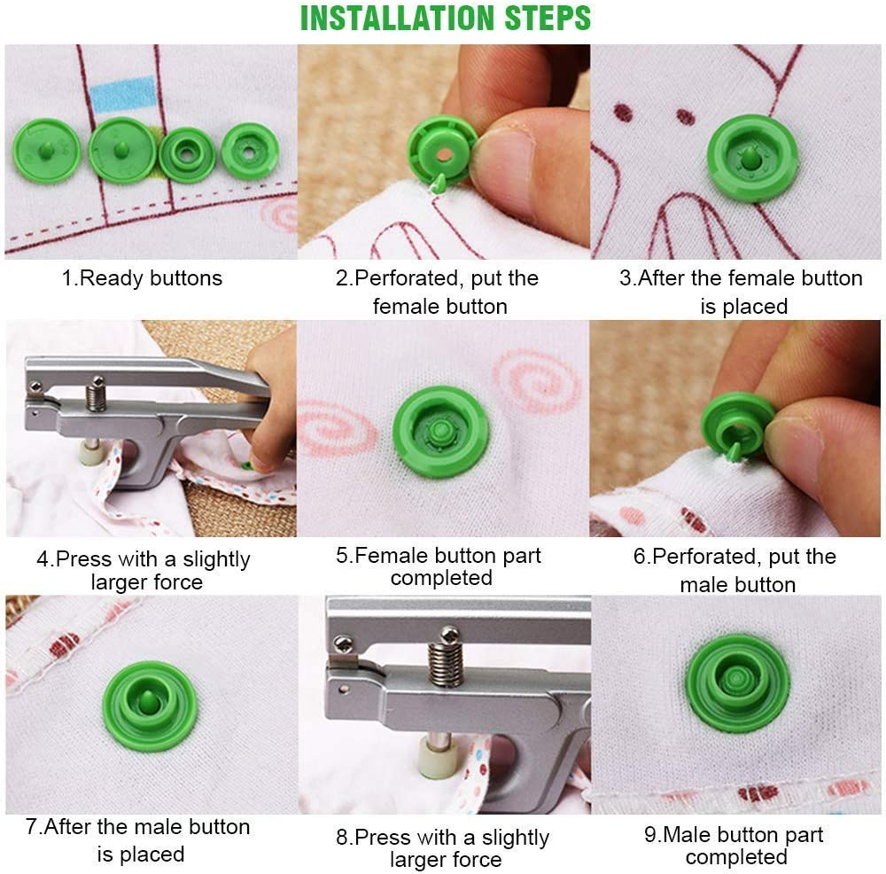 150 Set KAM Snaps, Betterjonny 15 Colors Heart Shape KAM Snap Kits with Storage Container KAM T5 Size 20 (1/2") Plastic Buttons Resin Pressure Button Poppers Snap Buttons for Sewing DIY Craft Buttons Clothing Accessories image number 3