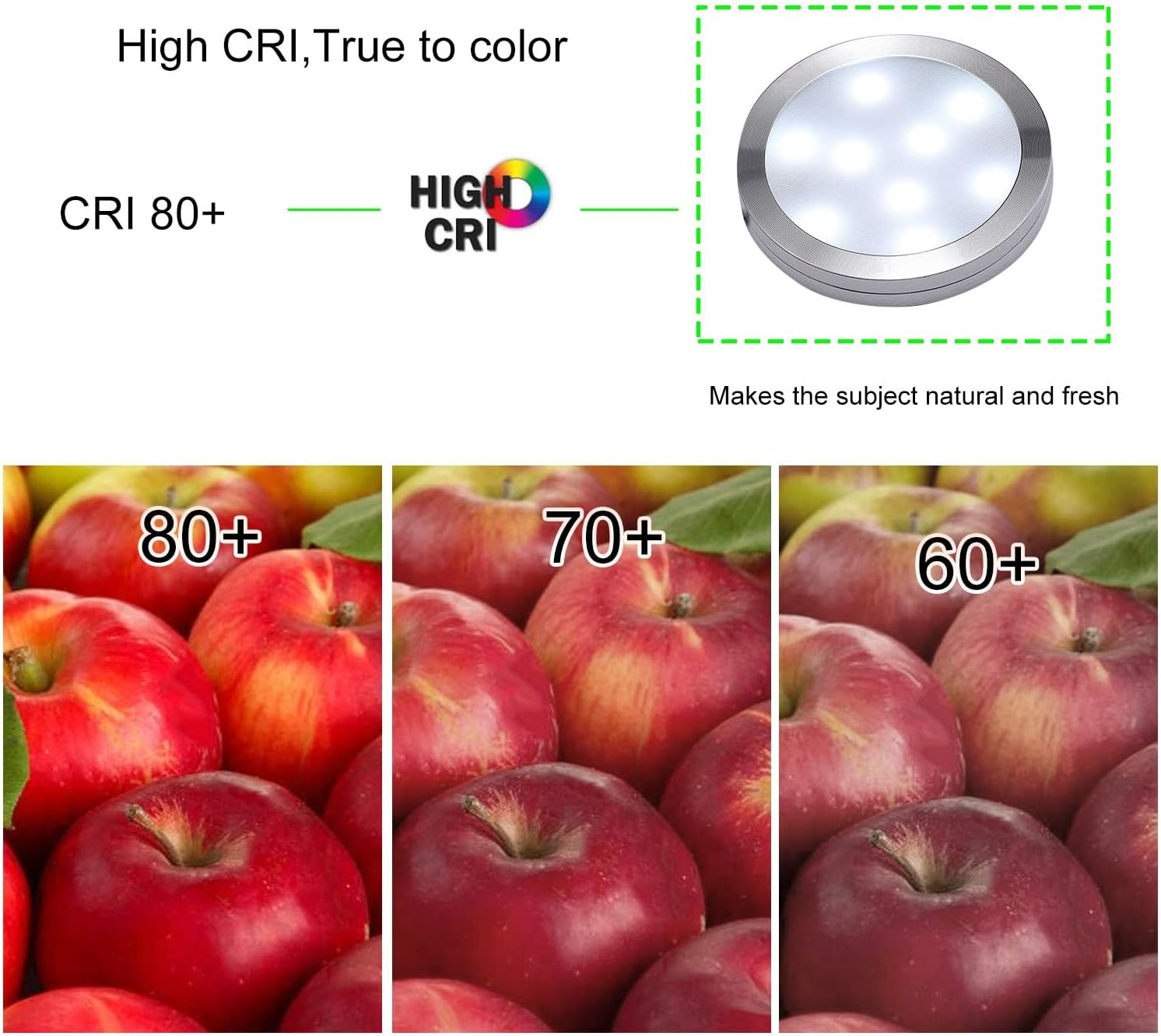 AIBOO 3 Pack round Display 240V LED Puck Lights,6W under Cupboard Counter Shelf Lights(Warm White 2700K) image number 5